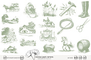 80 line art Horse Stable clip art, an Animal Illustration by Poppy Lane Studio (Thumbnail 9 of 12)
