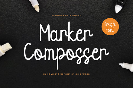Marker Composser, a Handwritten Font by QR Design Studio