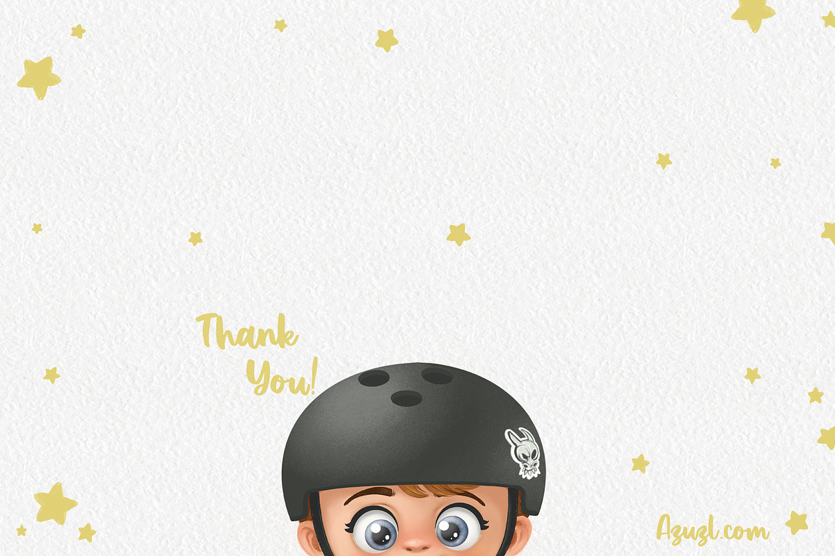 Cute cartoon boy on roller skates, a Person Illustration by Azuzlikus (Photo 3 of 3)