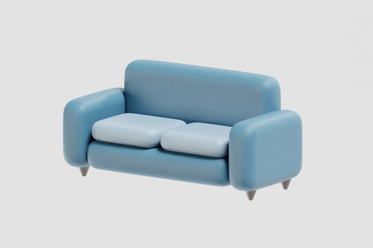 Cartoon sofa 02, an Object 3D Model by fahad121 (Photo 3 of 8)