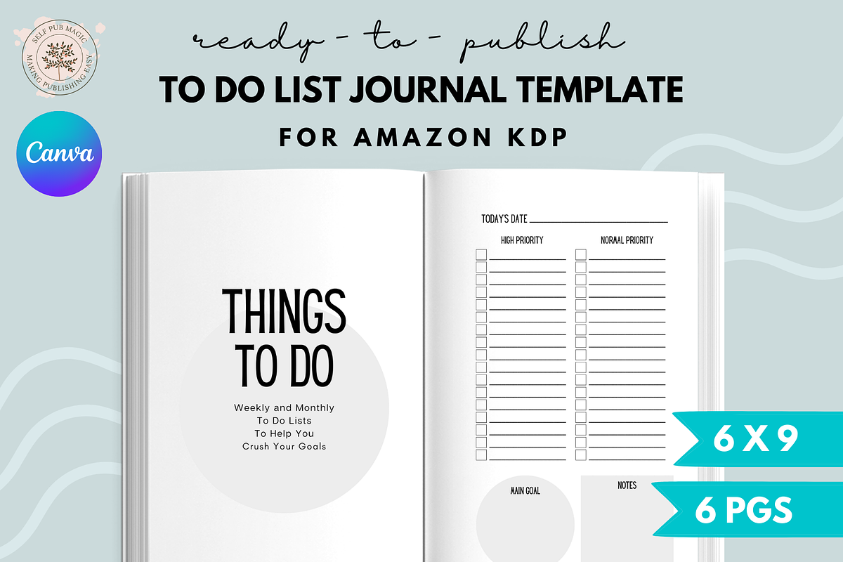 KDP To Do List Journal Template, a Magazine Template by Self Publishing Magic (Photo 1 of 2)