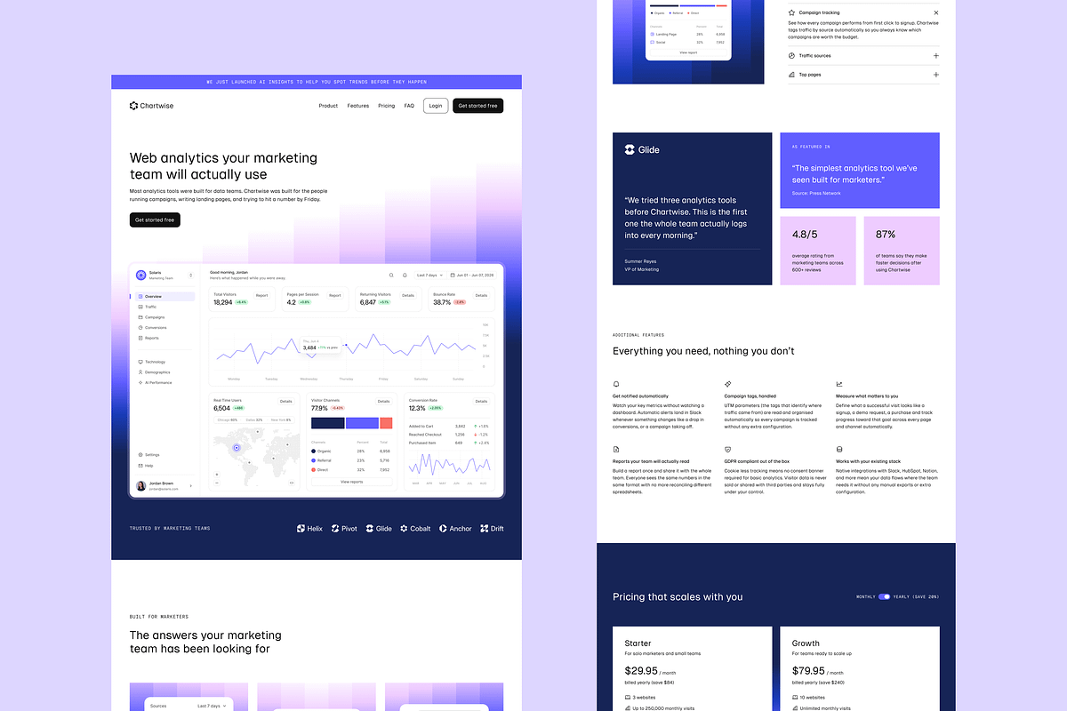 Chartwise — Framer SaaS Template, a Landing Page Template by Johnny Jakubowicz (Photo 2 of 4)