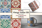 Vintage Italian Pattern Tile V1, a Pattern Graphic by Negarin Digital Art (Thumbnail 1 of 8)