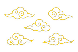 Gold swirling clouds for Mid-Autumn, an Illustration by Dvoevnore photos