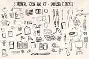 68 Stationery, School + Art Vectors, a Decorative Illustration by Violet LeBeaux (Thumbnail 1 of 3)