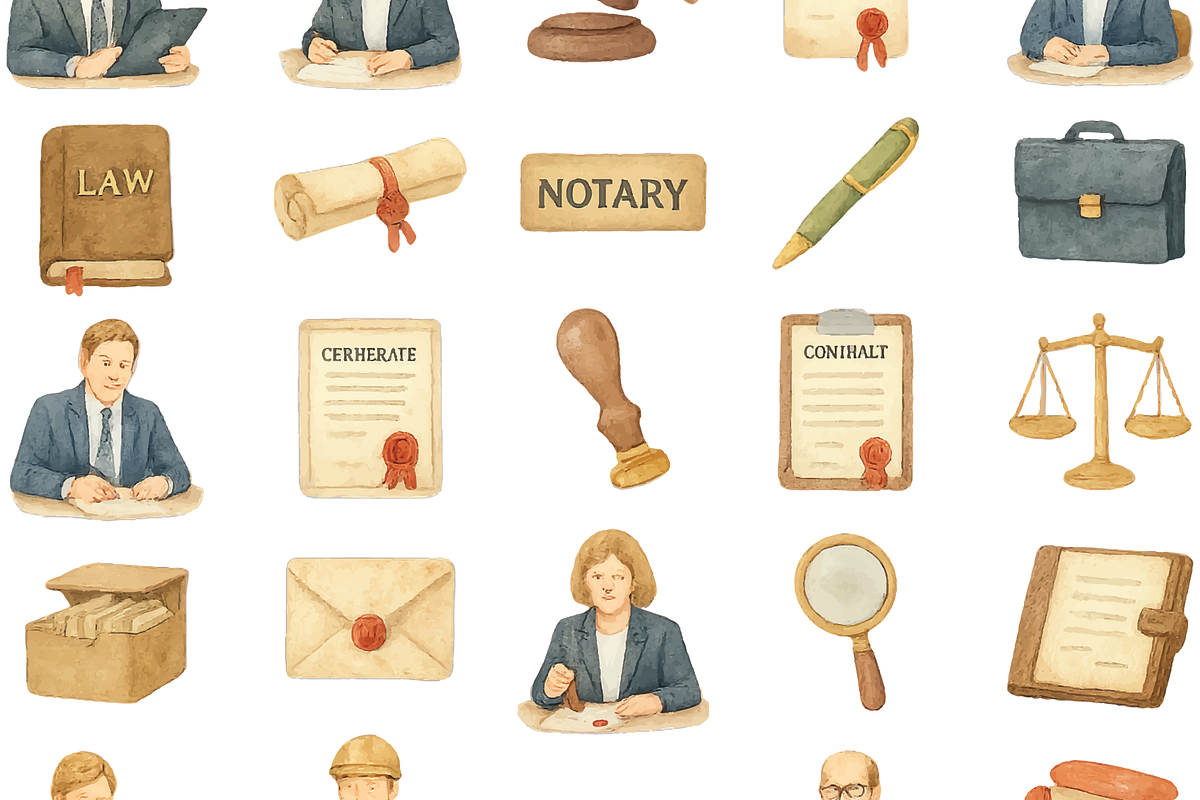 Vintage Notary Public Legal Set, an Object Graphic by RT Studio (Photo 3 of 4)