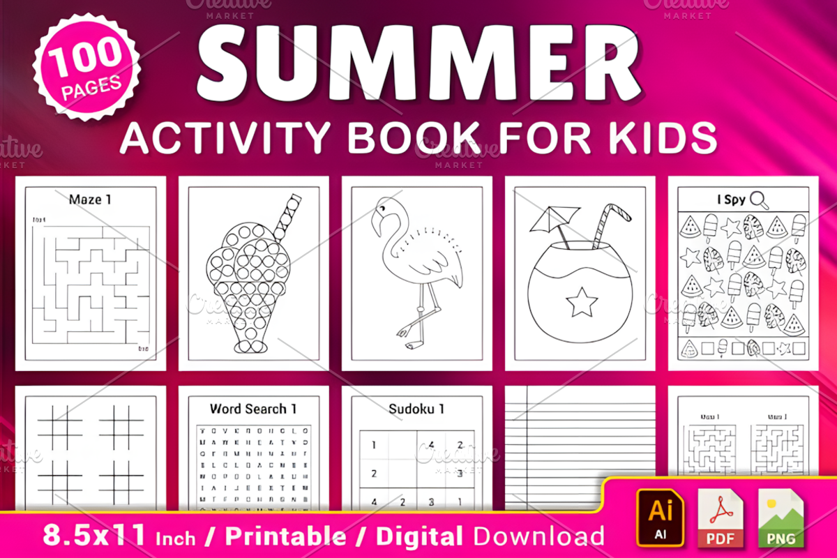 Summer Activity Book for Kids, a Seasonal Illustration by Design Station (Photo 1 of 5)
