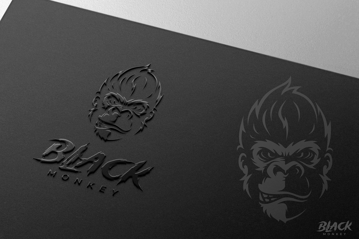Black Monkey Logo, a Graphic by VectorCrow (Photo 3 of 3)