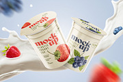 Yogurt Cup Mockup Set | Packaging, a Cups & Container Mockup by Deeplab (Thumbnail 3 of 19)