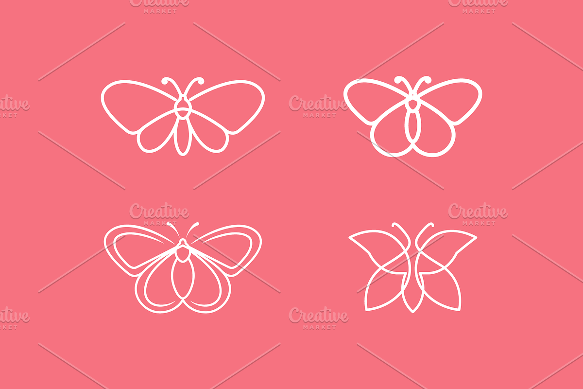 beauty butterfly modern minimal icon, an Outline Icon by devastd