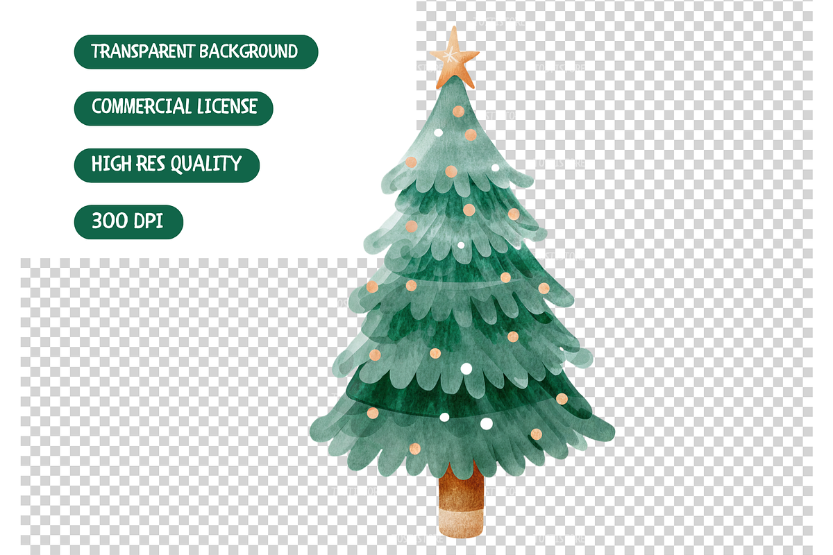 Christmas Trees Clipart, an Illustration by TatiMockup (Photo 4 of 4)