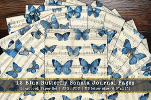 Blue Butterfly Sonata Scrapbooks, a Background Graphic by V Design Creator