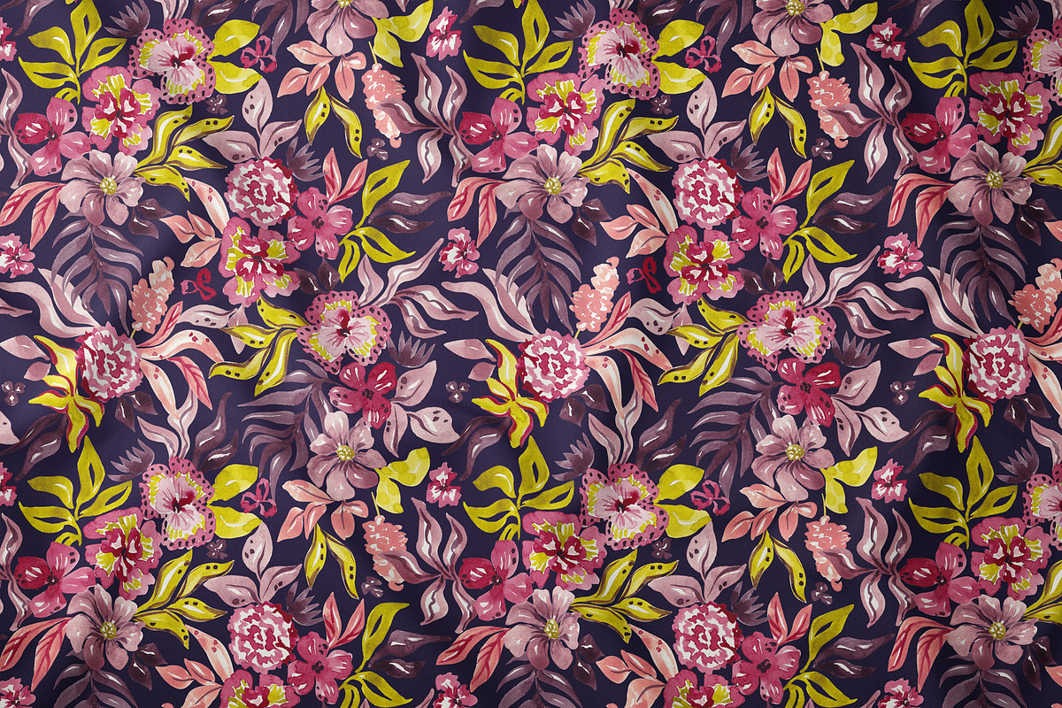 Fantasy flowers seamless pattern, a Pattern Graphic by SirenaArt (Photo 8 of 17)