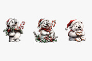 Christmas Polar Bear Clipart, an Illustration by CreationArt (Thumbnail 5 of 5)