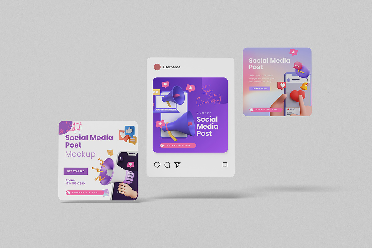 Social Media Instagram Post Mockup, an Advertising Mockup by Graphic Deal (Photo 6 of 15)