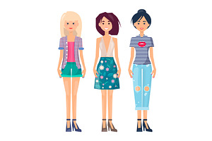 Fashionable Girls Set Summer Mode