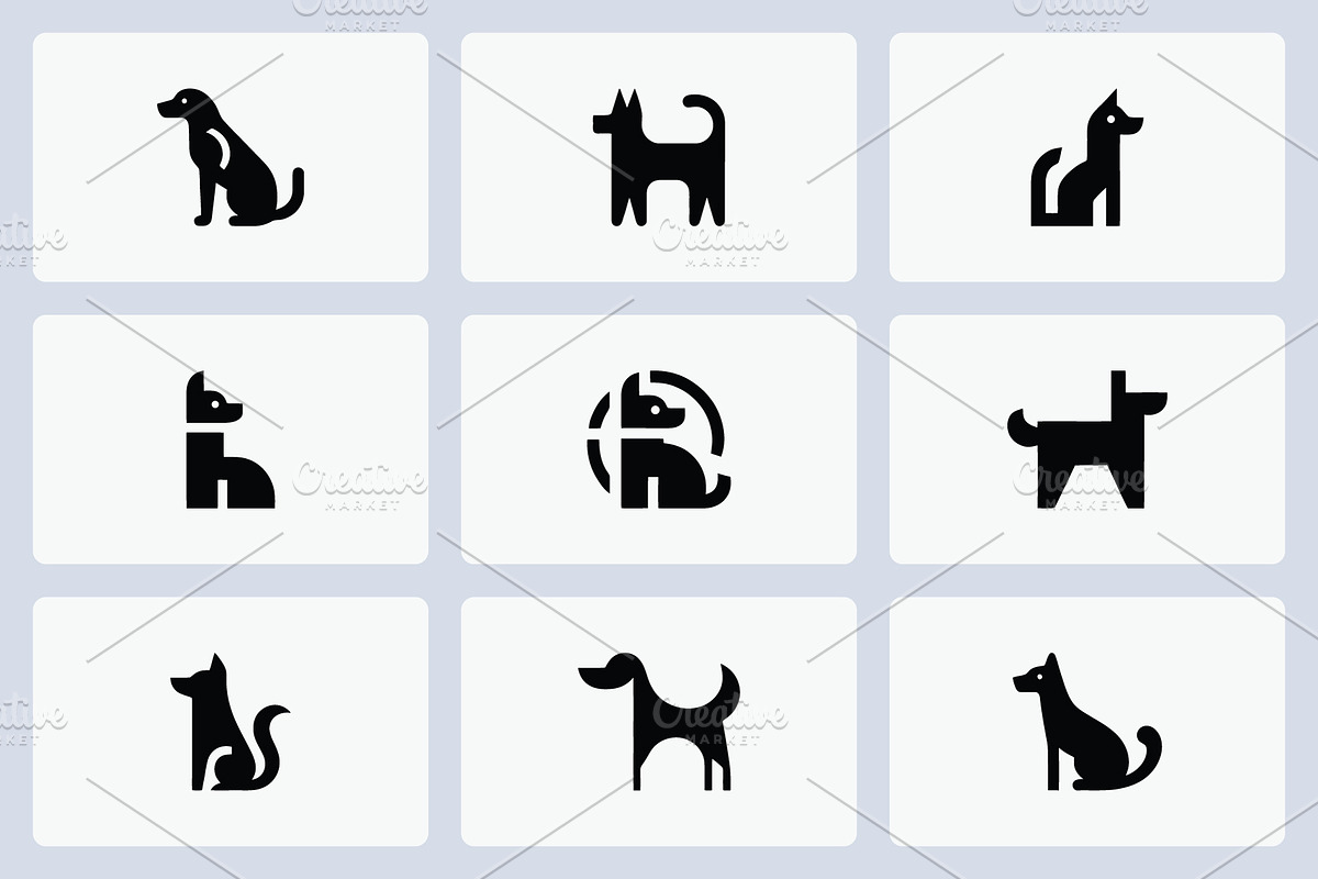 Geometric Dog Logo Collection, a Branding & Logo Template by Vectorium Studio (Photo 1 of 2)