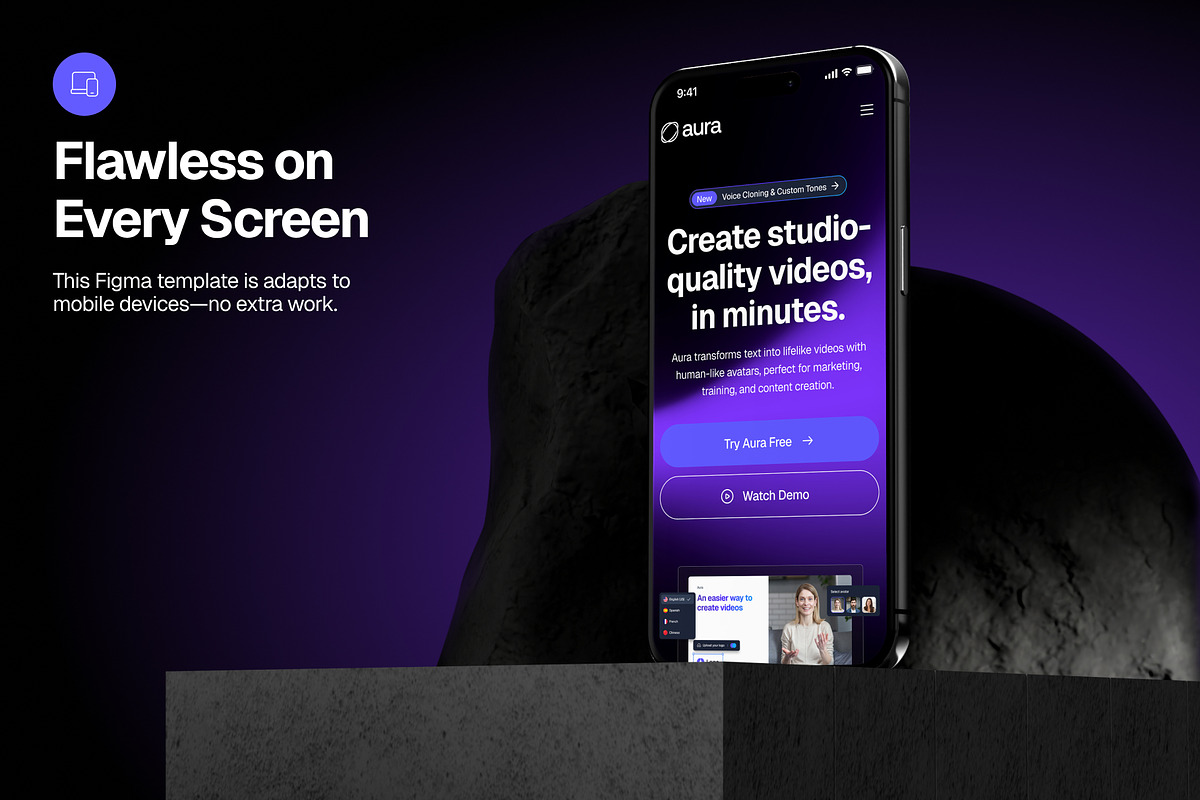 Aura - AI Landing Page Template, a Landing Page Template by Aldy Pratama (Photo 5 of 5)