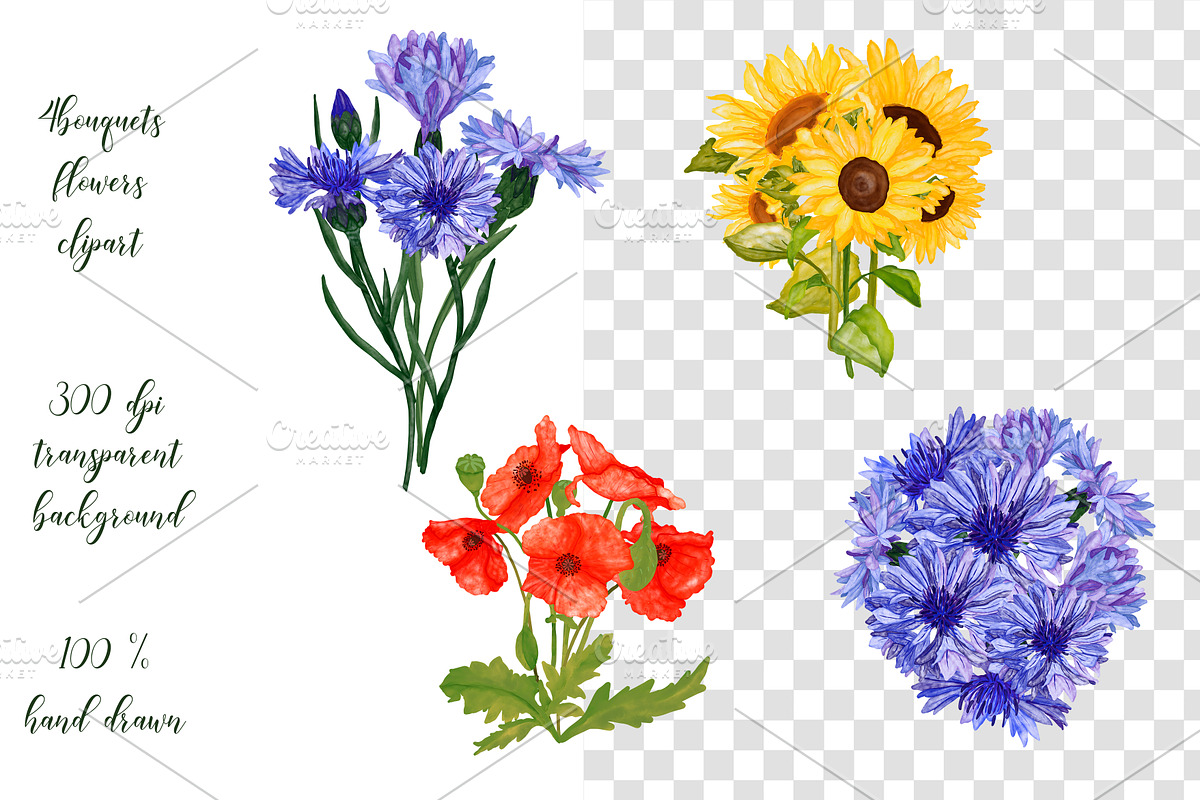 Wildflowers, stripes, checks bandle, a Pattern Graphic by Oksana Dovhopol Art (Photo 21 of 23)