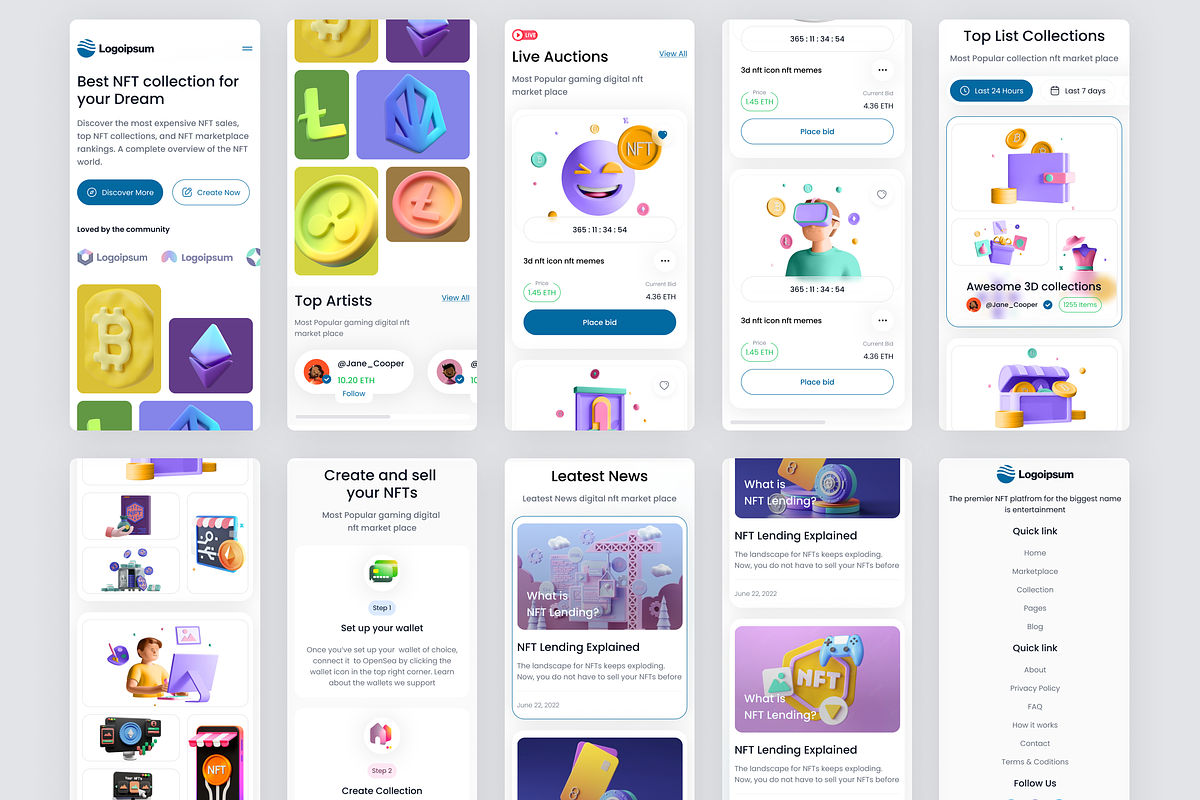 Responsive NFT Marketplace Website, a Landing Page Template by Design Lab (Photo 3 of 3)