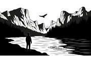 Nature Landscape Silhouette Vector B, an Illustration by Designer_Momina (Thumbnail 9 of 51)