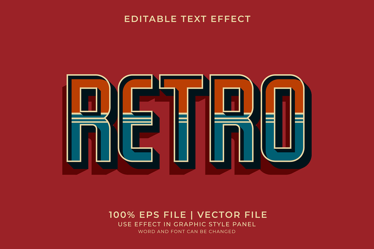 Retro Text Effects Bundle, a Layer Style Add-On by WM48 Shop (Photo 6 of 17)