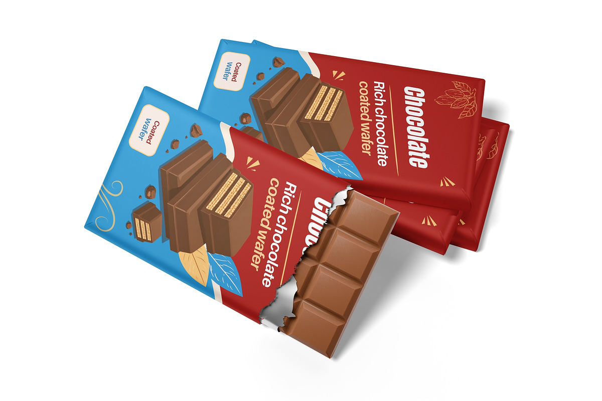 Chocolate Bar Opened Mockup Set, a Packaging Mockup by DSNA Mockup (Photo 5 of 5)