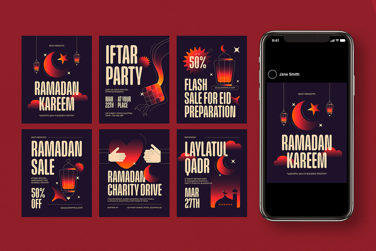 Modern Ramadan Kareem Instagram Post, a Social Media Template by Guuver (Photo 1 of 4)