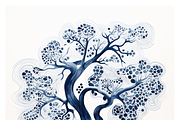 Deca Co - Blue Ink Botanical Shapes, a Texture Illustration by milatovar (Thumbnail 25 of 25)