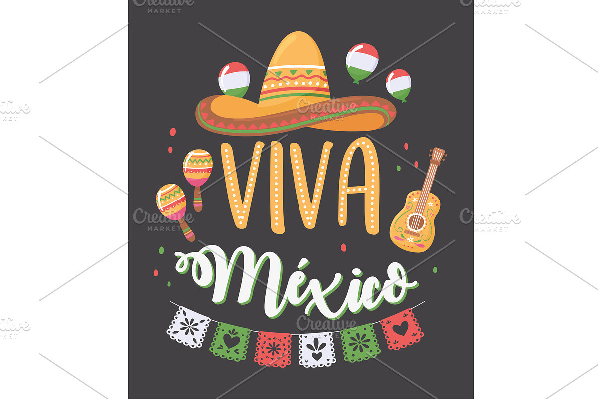 viva mexico poster, an Illustration by studiogstock
