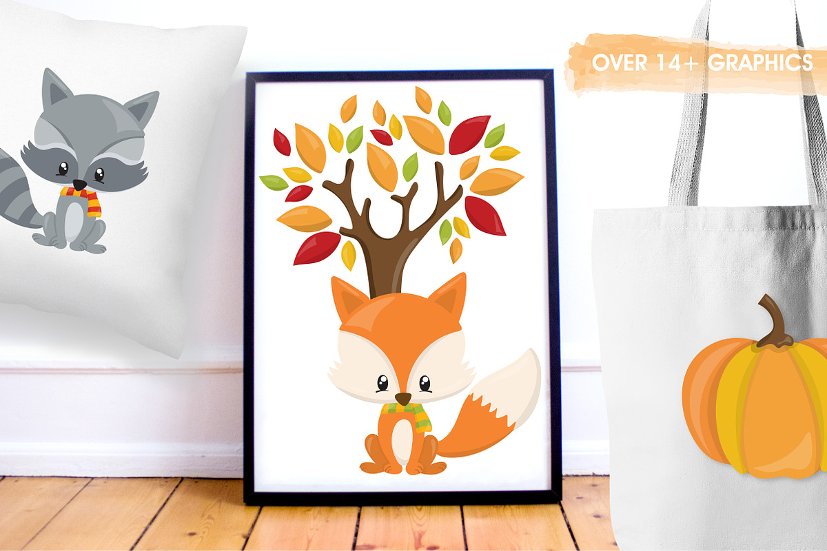 Fall animals illustration pack, an Animal Illustration by PrettyBundles