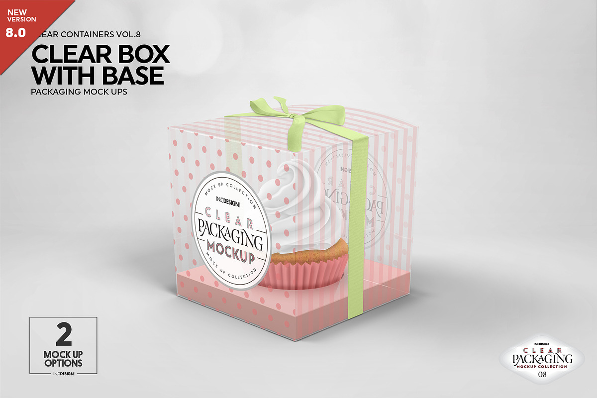Clear Cupcake Box Packaging Mockup, a Cups & Container Mockup by INCDesign (Photo 1 of 8)