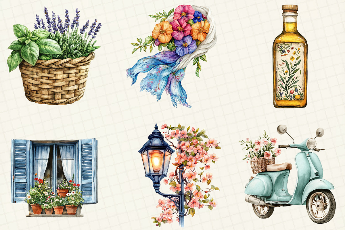 Italian Spring Clipart, an Illustration by OK Design (Photo 3 of 5)