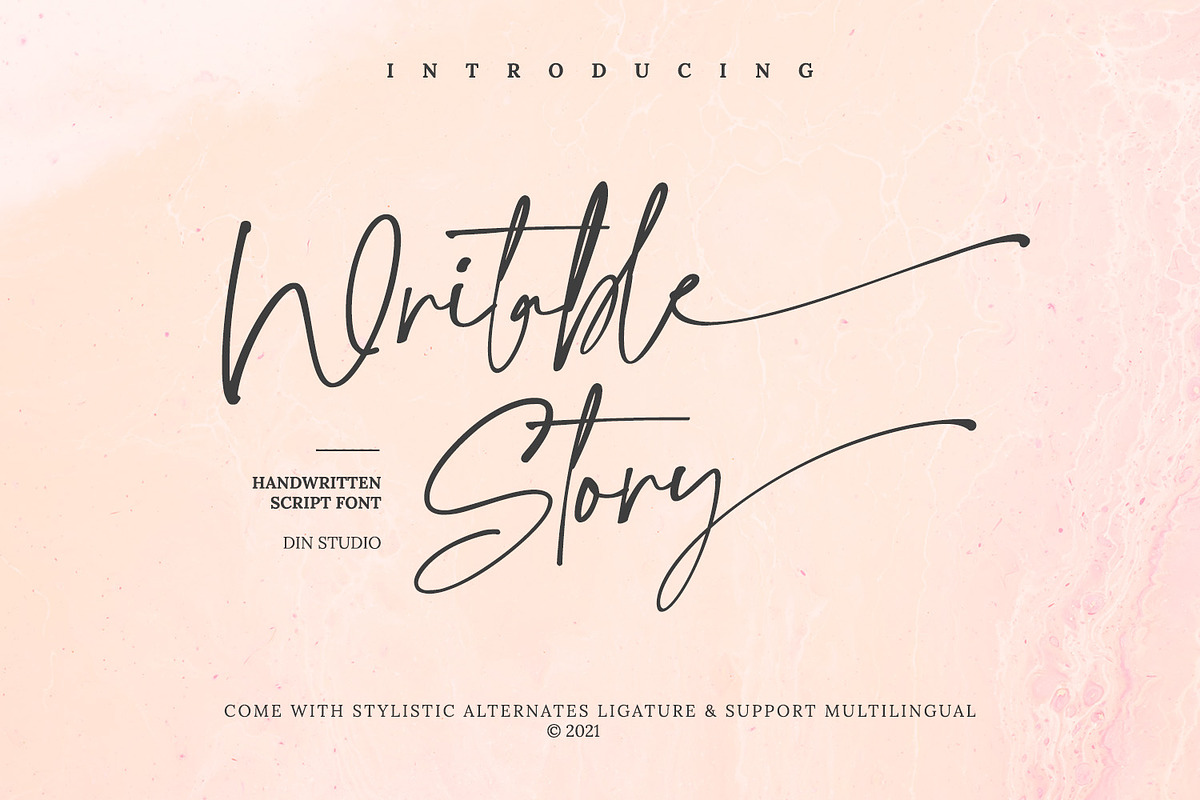 Writable Story, a Script Font by din-studio.com (Photo 1 of 10)