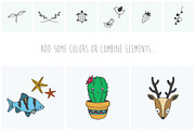 150 Hand Drawn Elements -Nature, an Animal Illustration by Michael Rayback Design (Thumbnail 8 of 22)