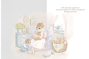 Whimsical Baby Shower Mice Set, an Animal Illustration by AlenaVlasko stock Market (Thumbnail 2 of 9)