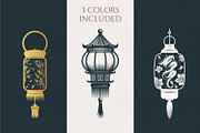 HandDrawn Chinese Lantern Collection, a Decorative Illustration by KirillsWorkshop (Thumbnail 4 of 7)
