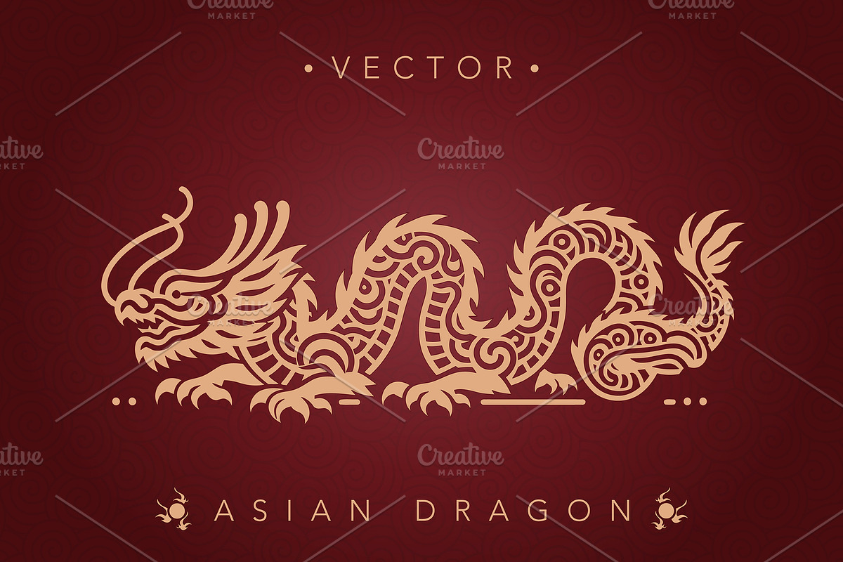 Chinese dragon vector material, an Animal Illustration by DesignFolioHub (Photo 2 of 4)