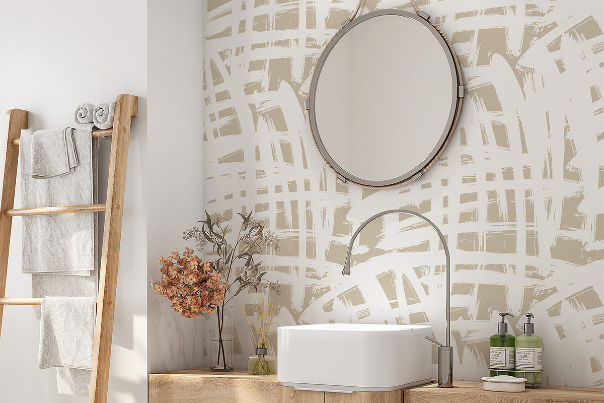 Creamy Painted Grid, a Wallpaper Graphic by MalyskaStudio (Photo 2 of 6)
