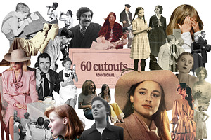 Vintage People Collage Pack 500 Png