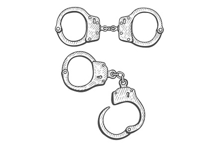 Handcuffs Hand drawn