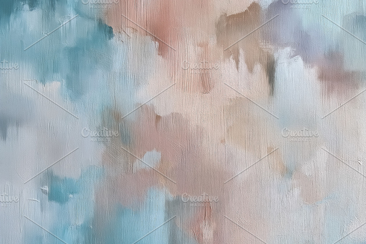 Abstract oil painting texture featuring soft blue and peach past, a Photo by Studio ANNA (Photo 1 of 2)