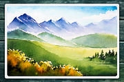Autumn watercolor landscapes, an Illustration by AlexGreenArt (Thumbnail 4 of 11)