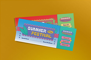 Blue Gradient Summer Fest Ticket