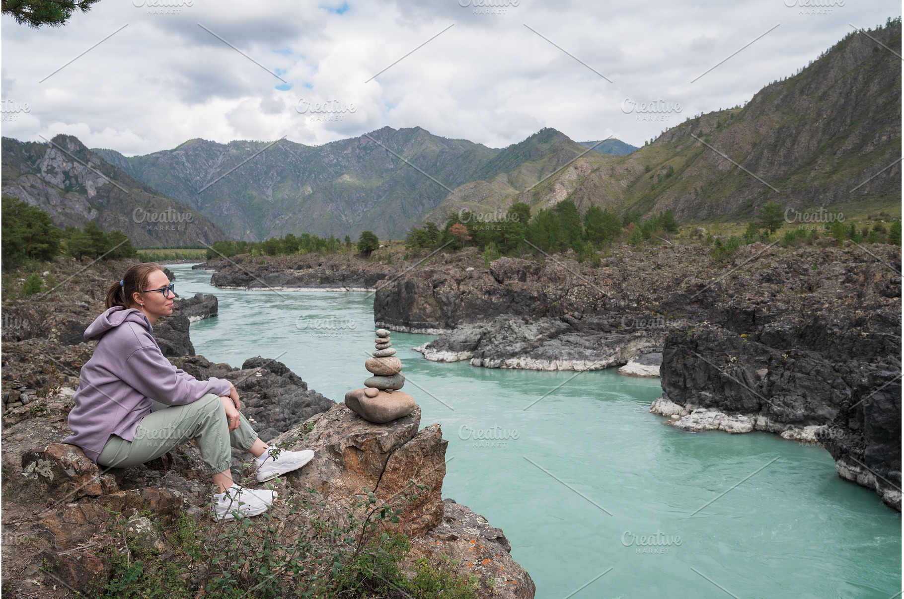 Woman at the river Katun, a Person Photo by Jan Jack Russo Media