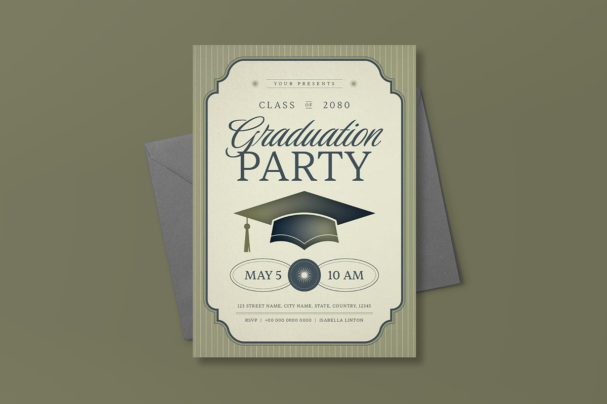 Graduation Party Invitation, an Invitation Template by graphicook (Photo 3 of 3)