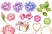 Watercolor valentine's clipart., an Illustration by Mary (Thumbnail 3 of 3)