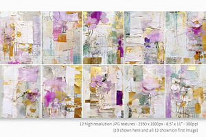 Golden Lilacs Collage Paintings