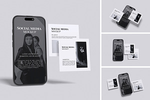 Social Media Mockup, an iPhone Mockup by Pikachudesign