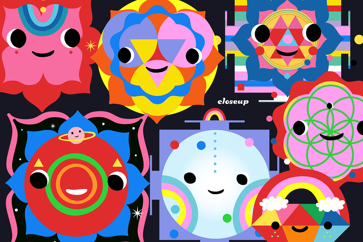Chakras & geometry  kawaii style, an Animal Illustration by Alena (Photo 5 of 6)